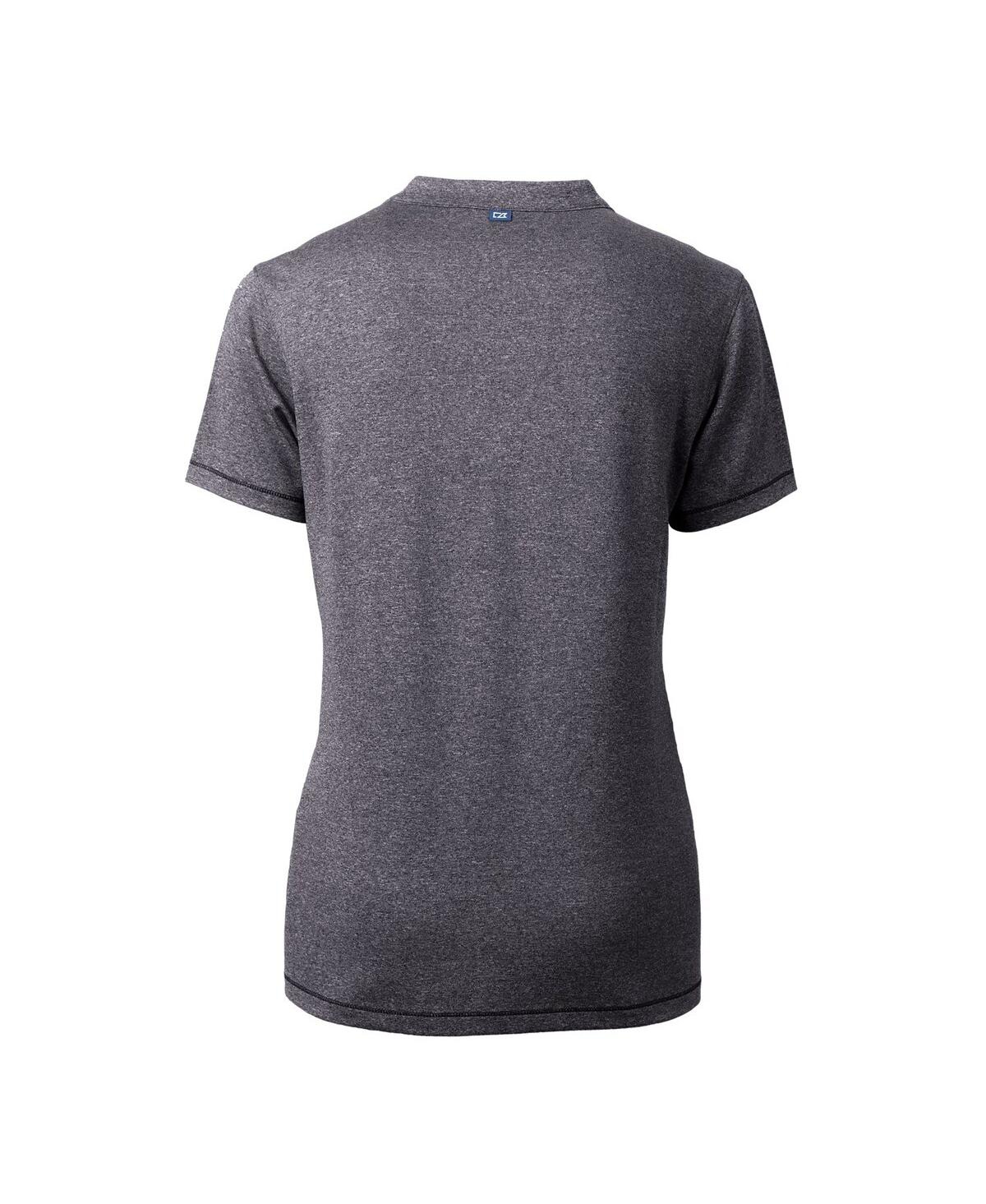 CUTTER & BUCK WOMEN'S HEATHER CHARCOAL ARIZONA STATE SUN DEVILS FORGE STRETCH BLADE V-NECK TOP 