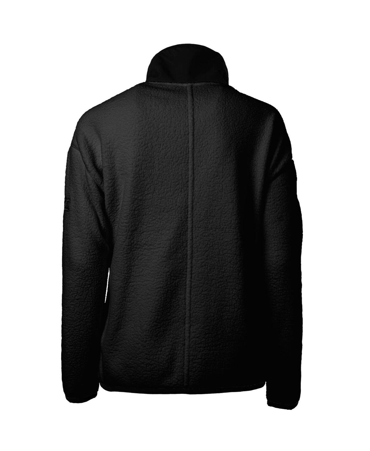 Cutter & Buck Women's Black Miami Dolphins Throwback Logo Cascade Eco Sherpa Fleece Full-zip Jacket In Black