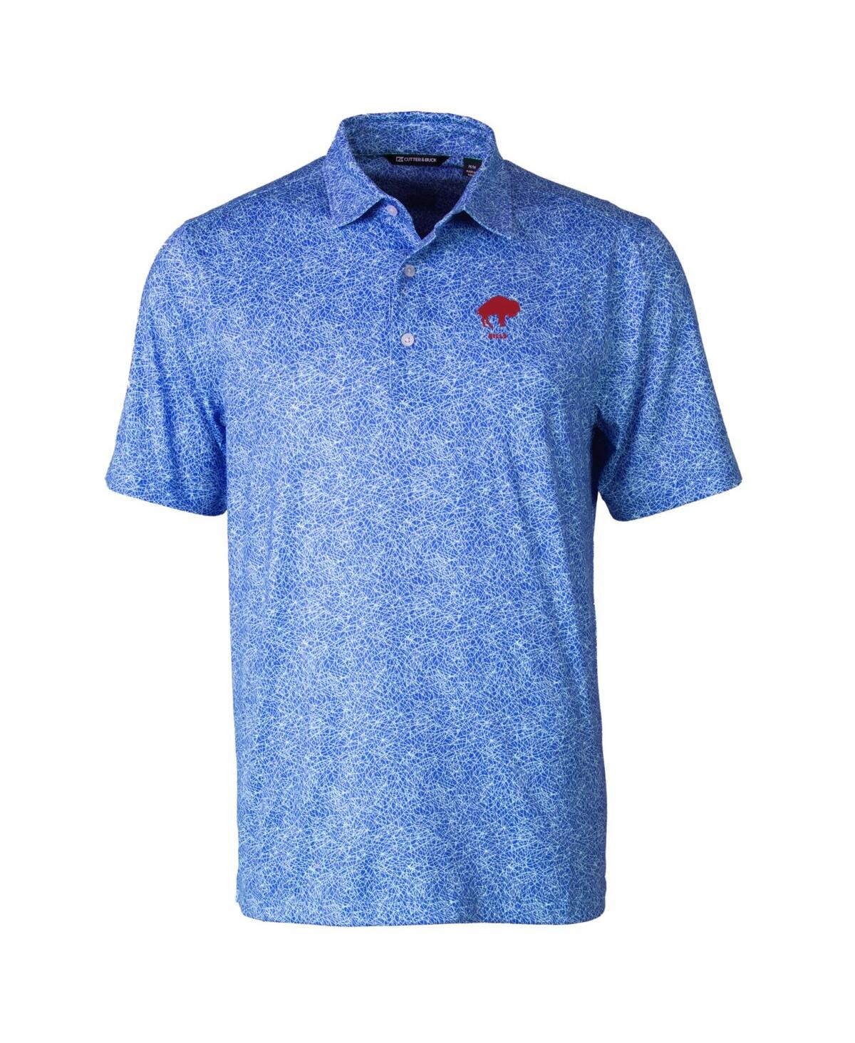 Cutter & Buck Men's Blue Buffalo Bills Throwback Logo Pike Constellation Stretch Polo In Blue