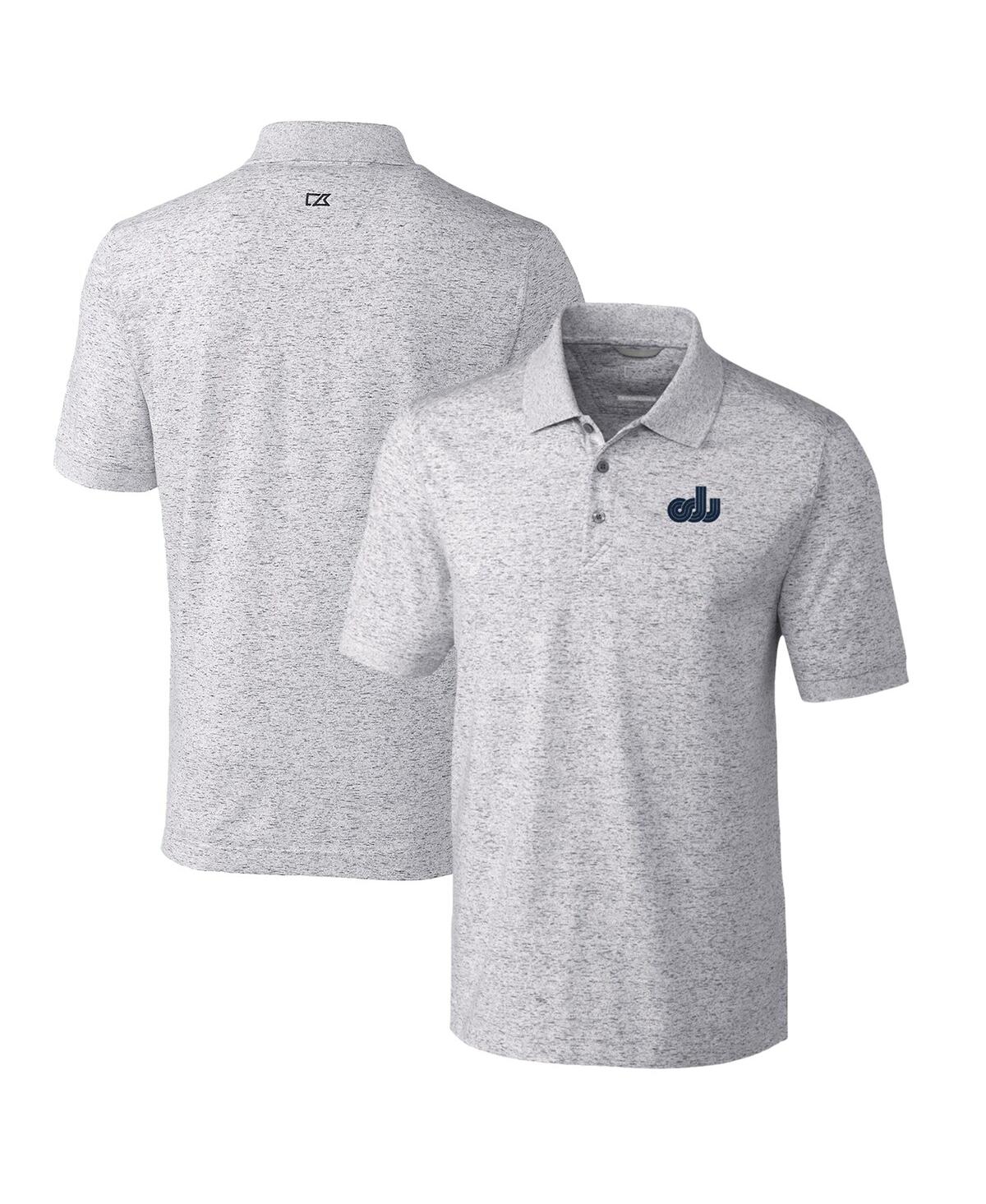 Cutter & Buck Men's Steel Old Dominion Monarchs Advantage Space Dye Tri-blend Polo In Steel
