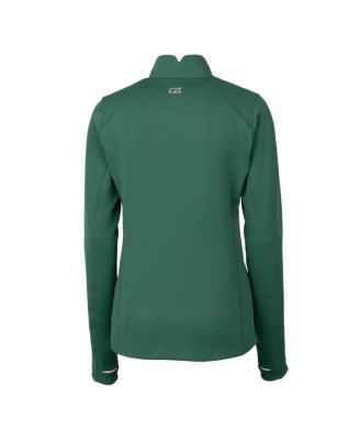 Women's Hunter Green Philadelphia Eagles Gridiron Classics Logo DryTec Traverse Stretch Quarter-Zip Pullover Top