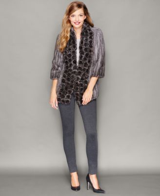The Fur Vault - Rosette Knitted Mink Fur Jacket