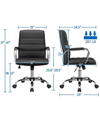 Mid-Back Office Chair PU Leather Office Executive Chair