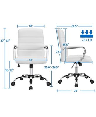 Mid-Back Office Chair PU Leather Office Executive Chair