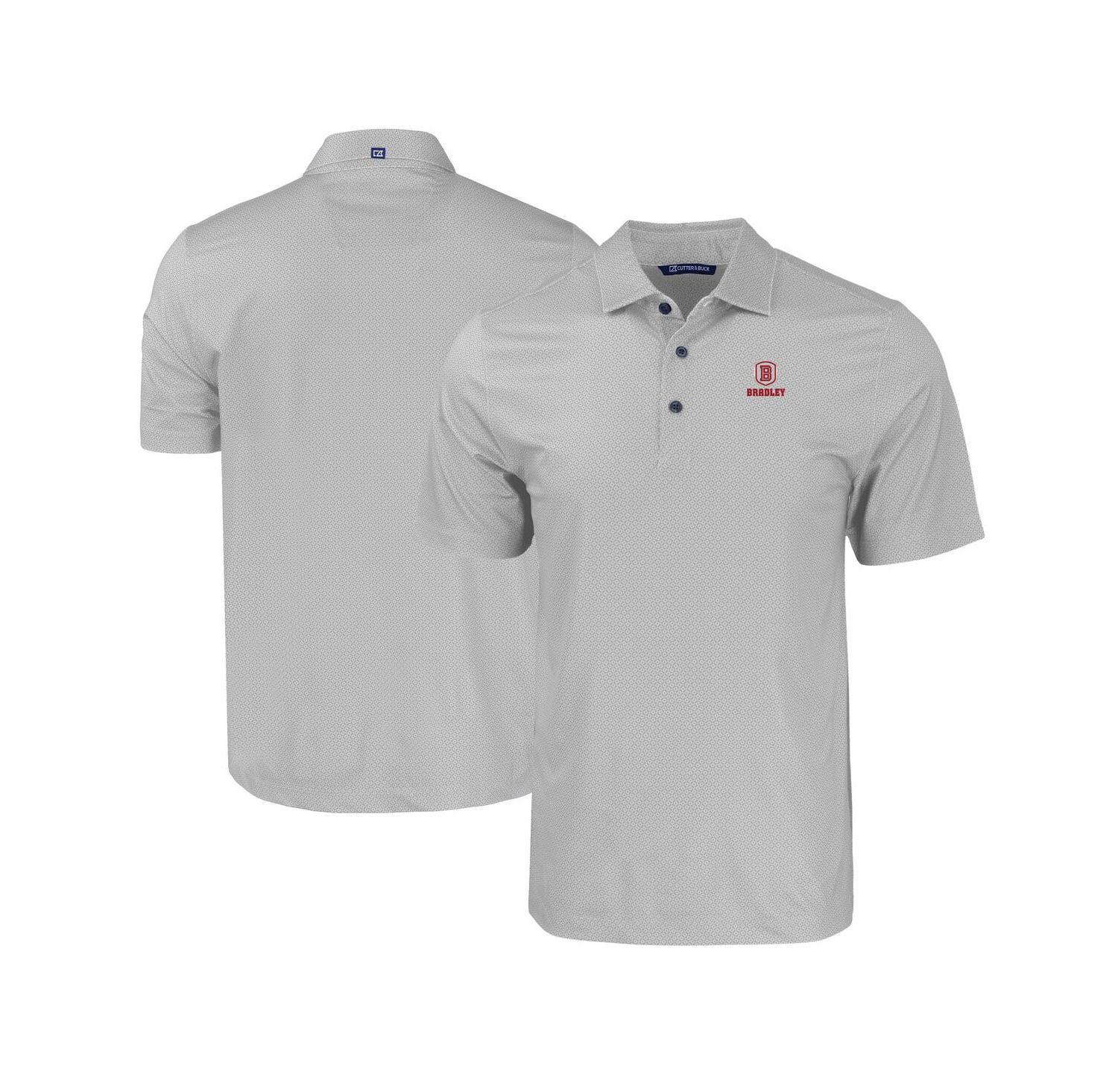 Men's Gray Bradley Braves Pike Eco Tonal Geo Print Stretch Polo