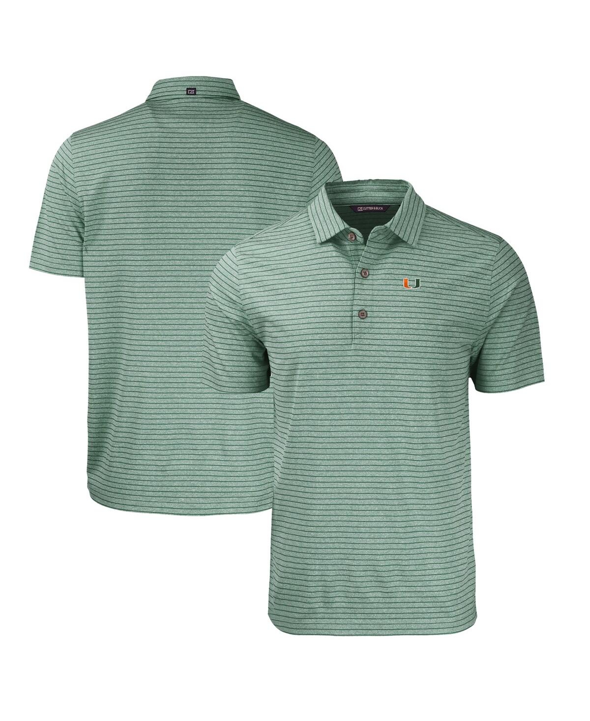 Men's Miami Hurricanes Forge Eco Heathered Stripe Stretch Polo - Heather Orange