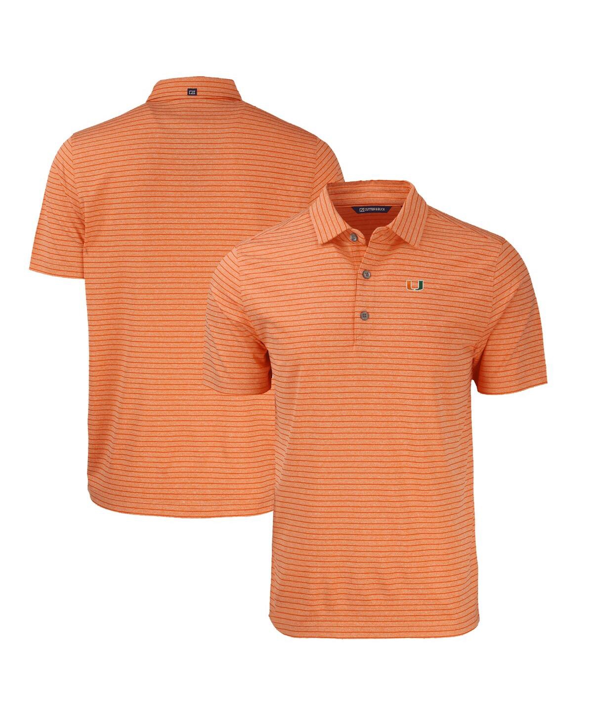 Men's Miami Hurricanes Forge Eco Heathered Stripe Stretch Polo - Heather Orange