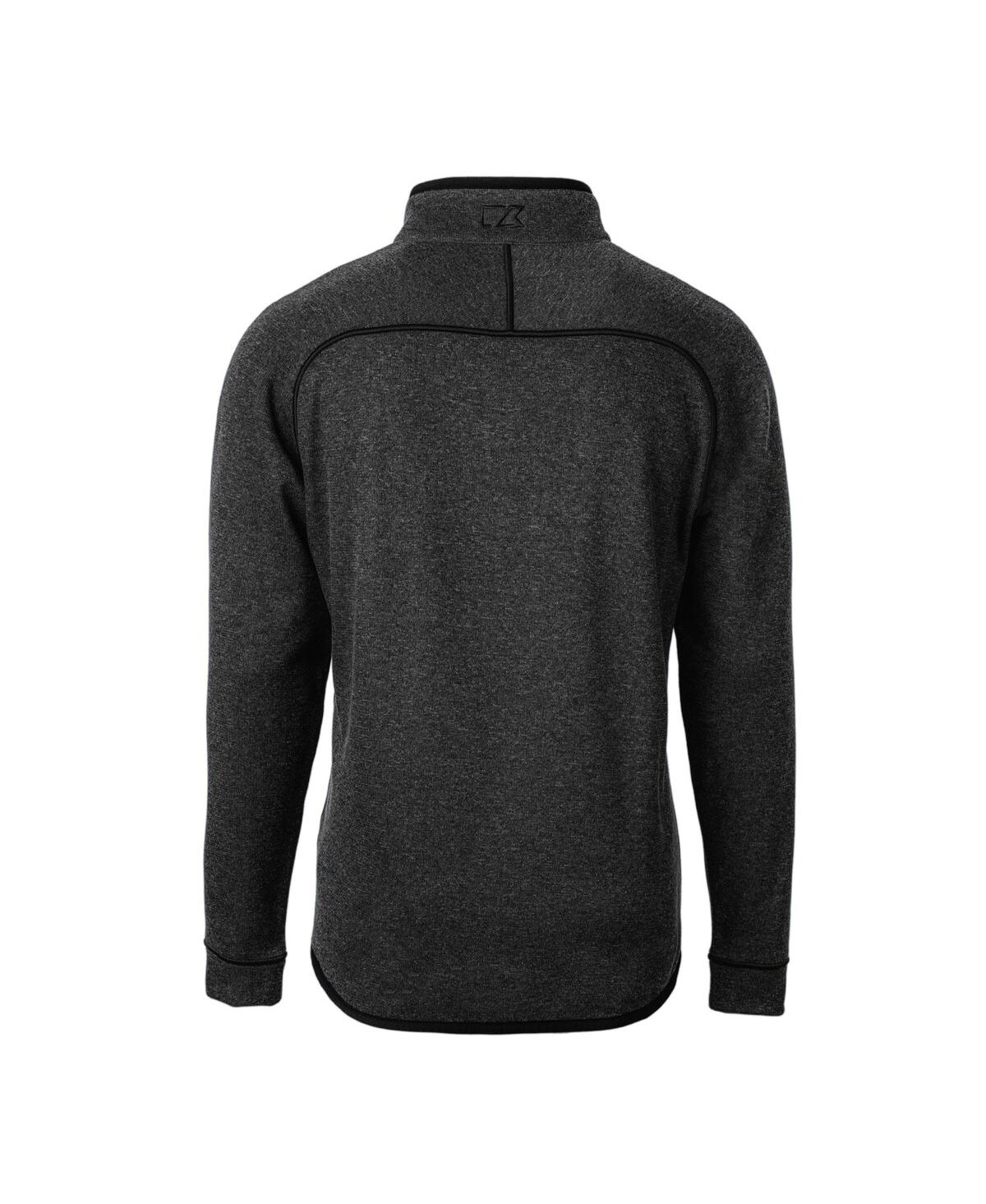 Cutter & Buck Men's Heather Charcoal Minnesota Golden Gophers Vault Mainsail Sweater-knit Raglan Half-zip Jacket In Heather Charcoal