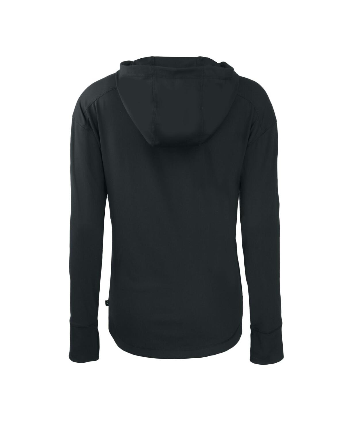 CUTTER & BUCK WOMEN'S BLACK TEXAS LONGHORNS VAULT DAYBREAK ECO FULL-ZIP HOODIE 
