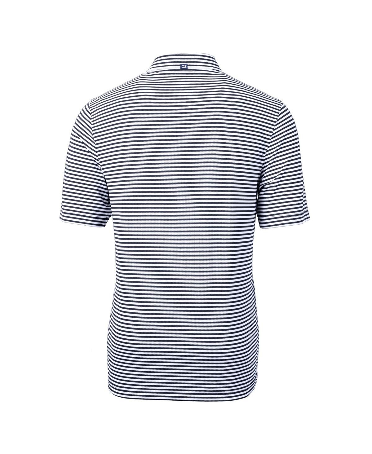 Cutter & Buck Men's Vault Drytec Virtue Eco Pique Stripe Polo In Navy