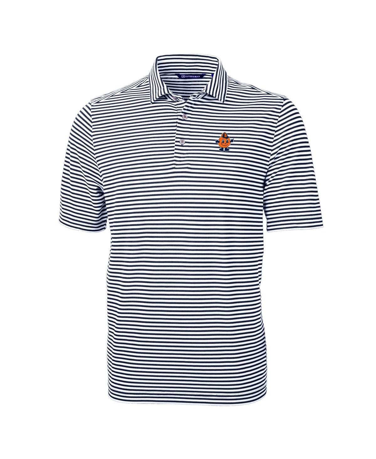 Cutter & Buck Men's Vault Drytec Virtue Eco Pique Stripe Polo In Navy