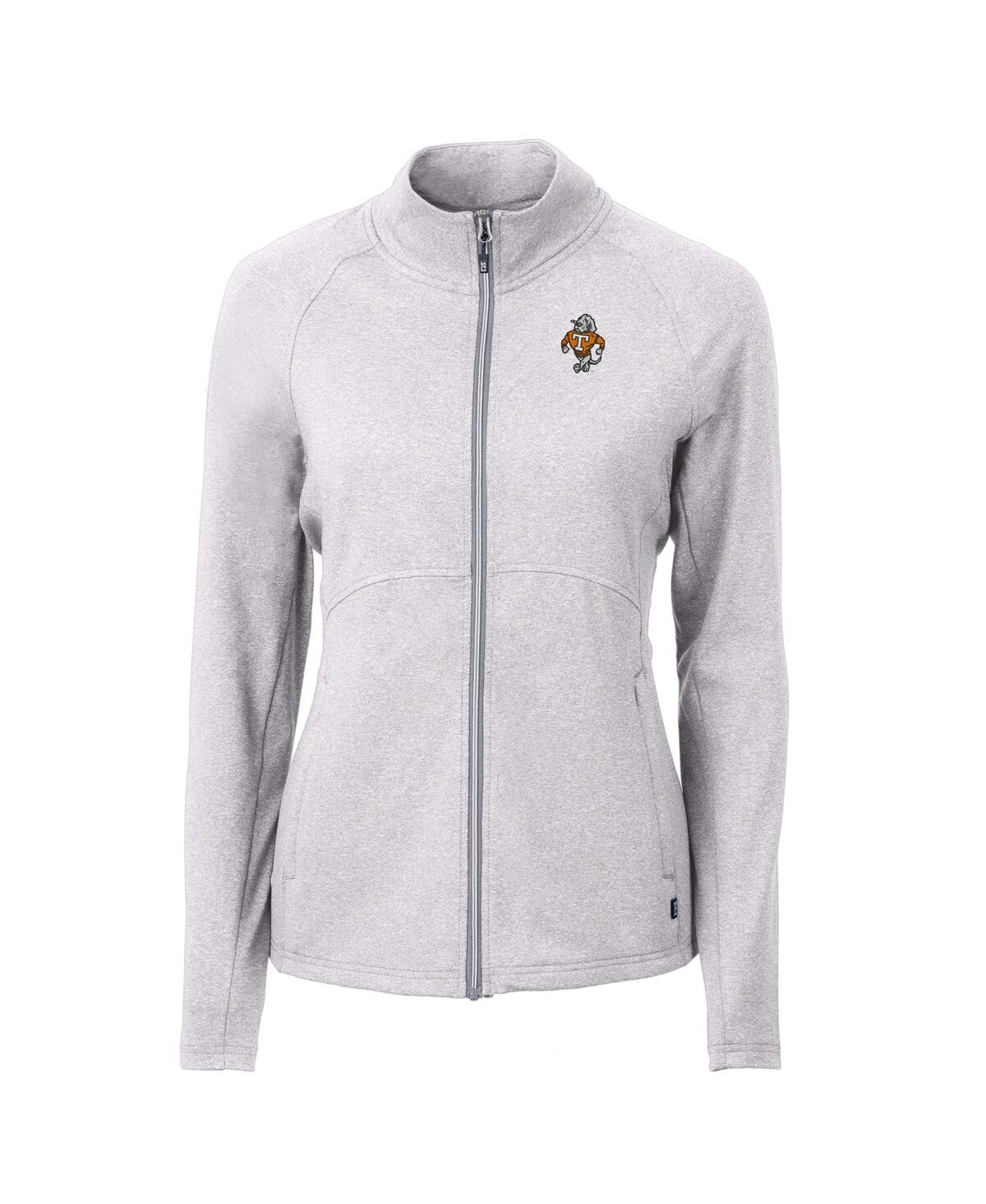 CUTTER & BUCK WOMEN'S TENNESSEE VOLUNTEERS VAULT ADAPT ECO KNIT HEATHER FULL-ZIP JACKET 