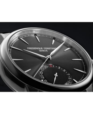 Men's Swiss Automatic Classic Date Manufacture Black Leather Strap Watch 40mm