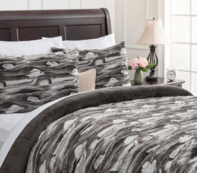 Premium Faux Fur Duvet Cover Set - Faux Fur & Minky Blanket Duvet Cover (104” x 90”) & 2 Pillow Shams (20” x 36”) - 3-Piece Set, Leopard, King