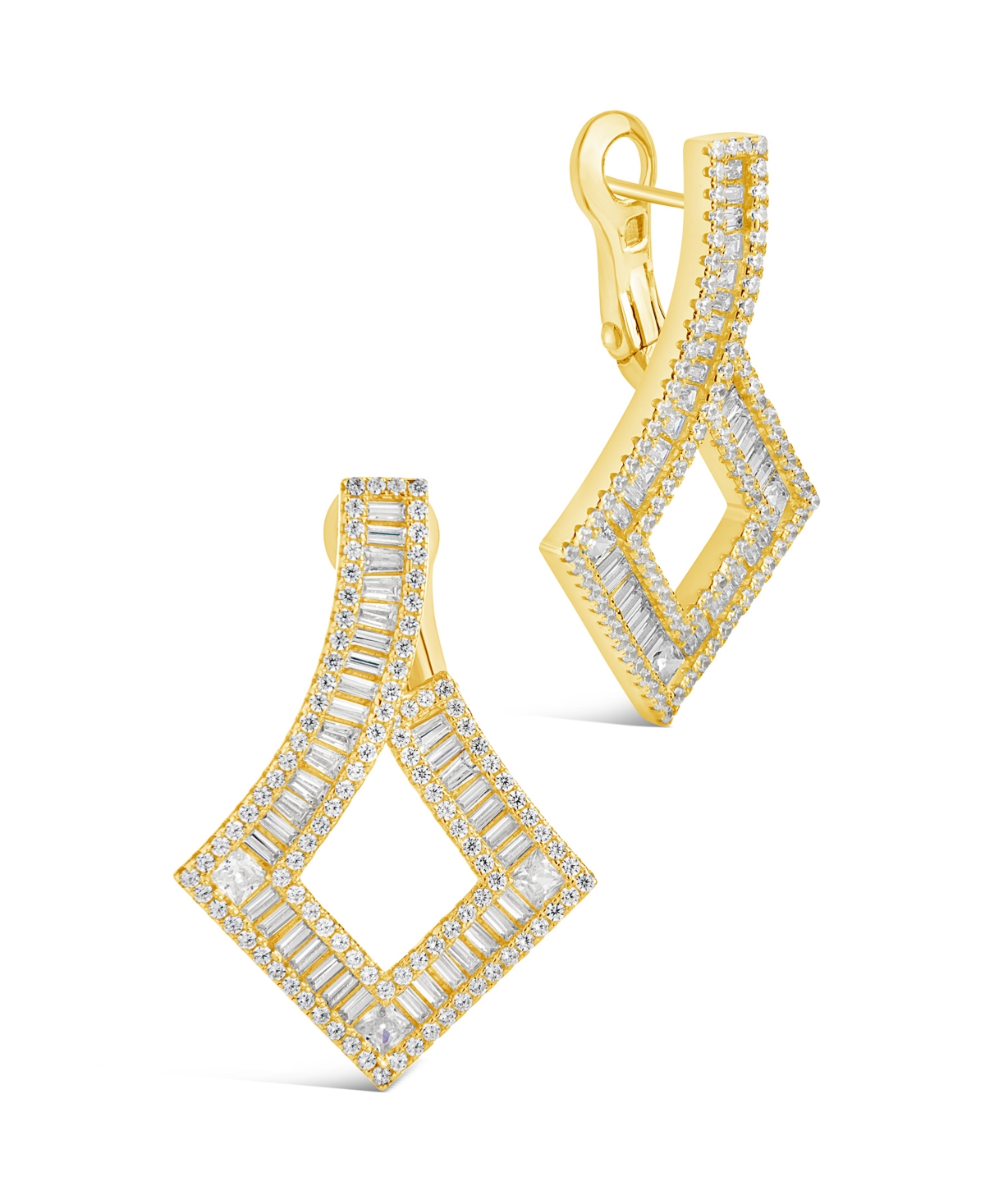 Sterling Forever Amina Cubic Zirconia Drop Earrings In 14k Gold Plated In Gold