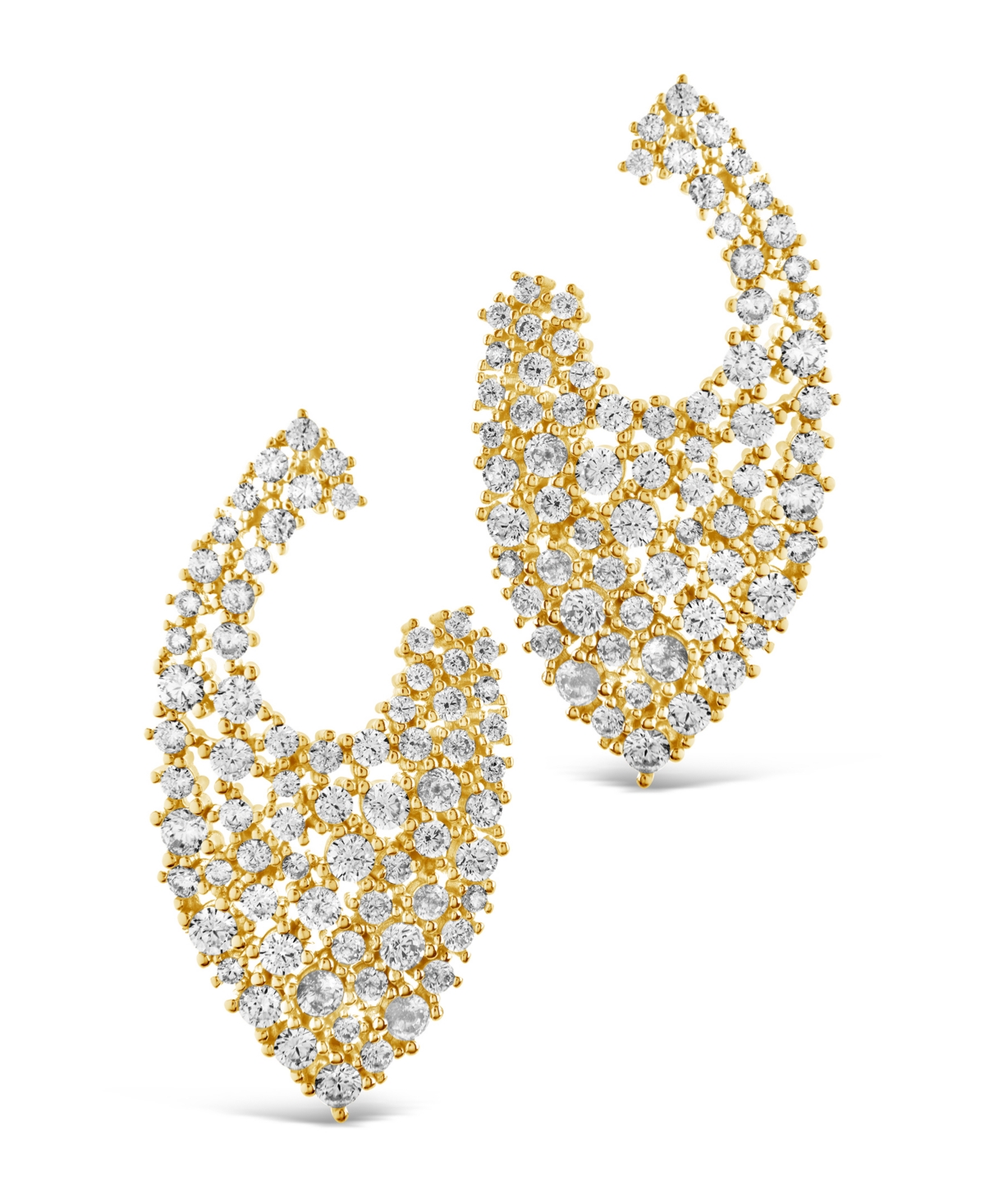 Sterling Forever Priscilla Cubic Zirconia Statement Stud Earrings In Gold