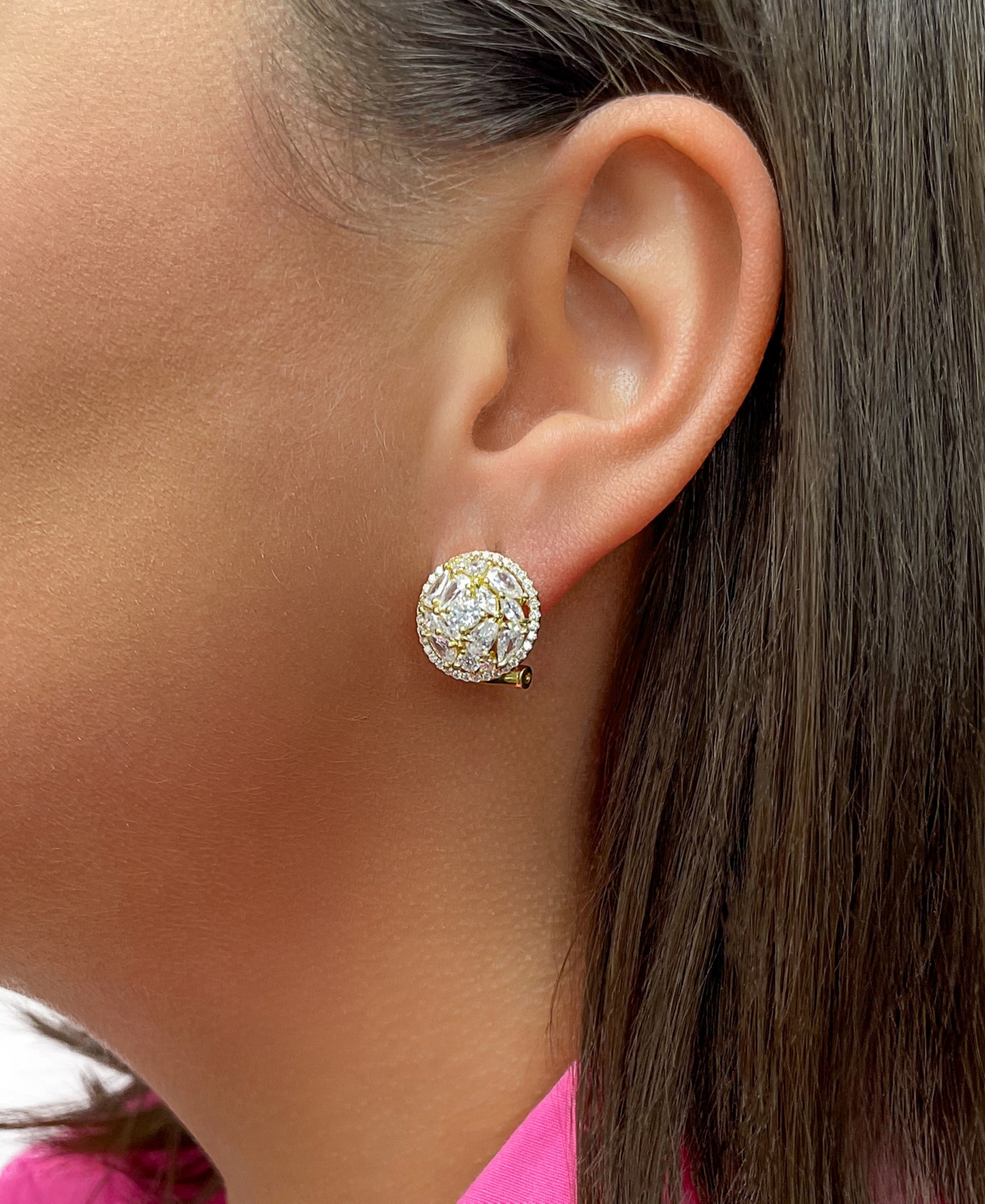 Sterling Forever Zara Circle Stud Earrings In Silver
