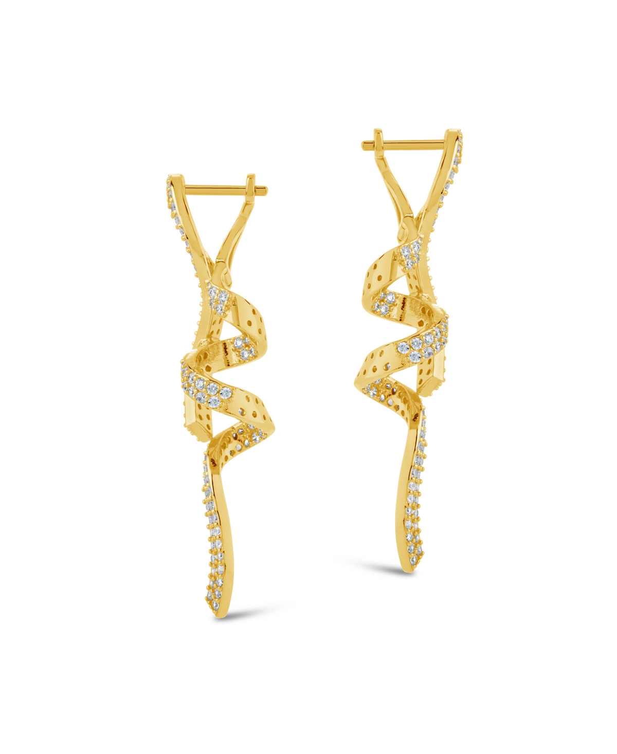 Sterling Forever Carrie Cubic Zirconia Swirl Drop Earrings In Silver