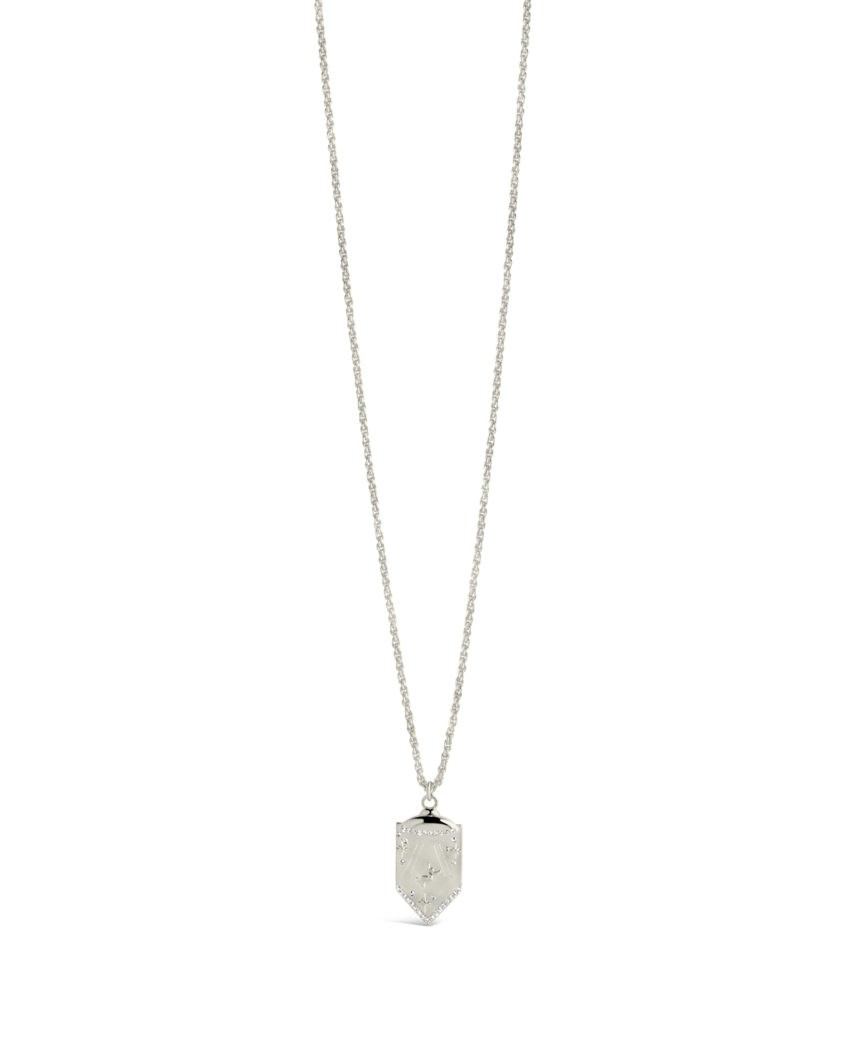 Sterling Forever Beam Me Up Cubic Zirconia Pendant Necklace In Silver