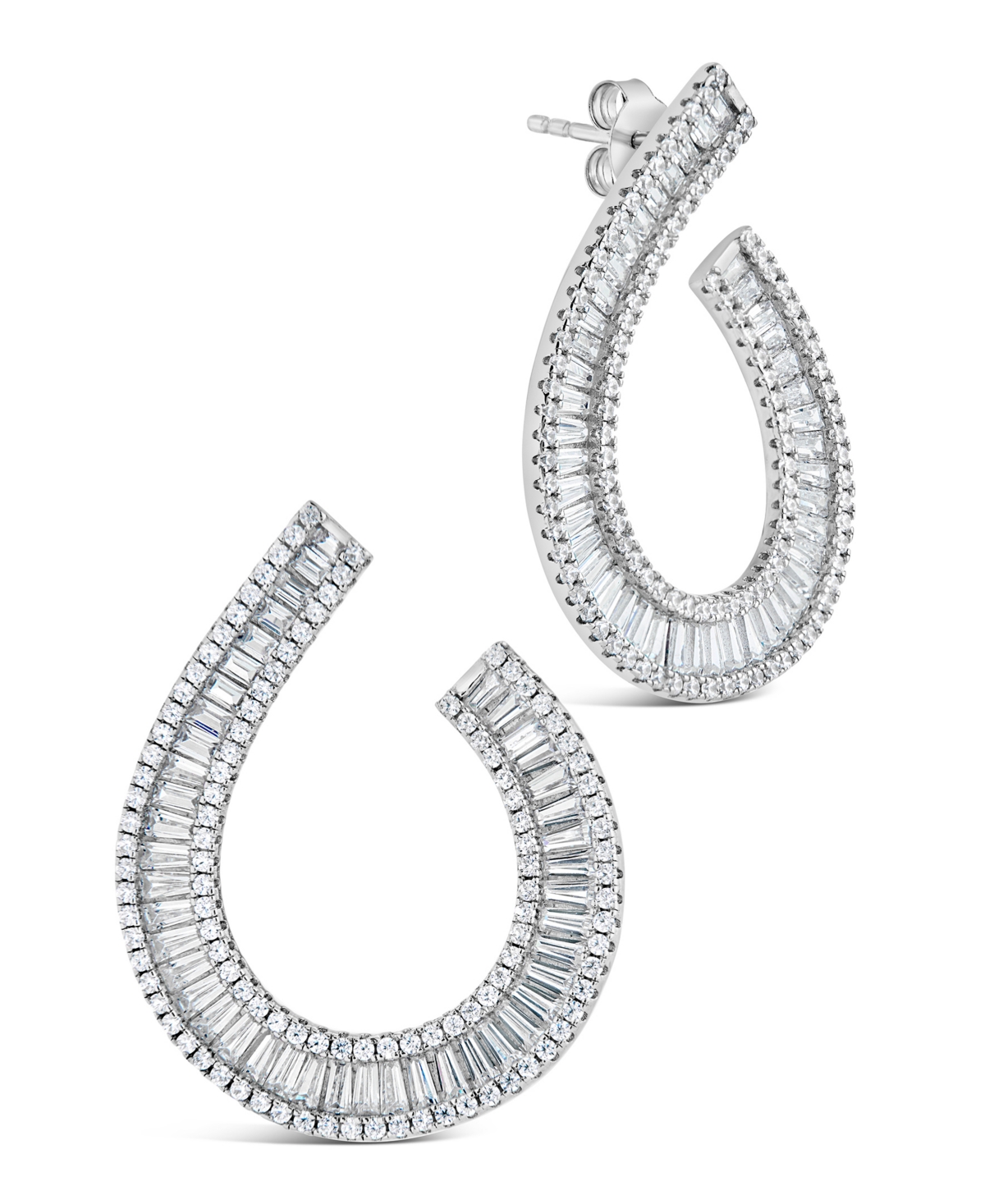 Sterling Forever Yasmin Cz Statment Drop Earrings In Silver