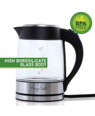 1.8 Quart Glass Body and Stainless Steel Electric Tea Kettle
