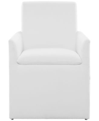 36" Wood Mara Stain-Resistant Fabric Dining Armchair