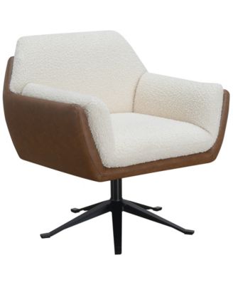 Ace 32" Wood Two-Toned Swivel Accent Chair