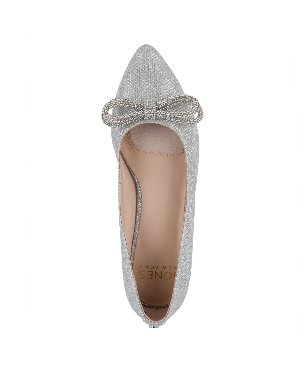 Jones New York Ambree Rhinestone-embellished Ballet Flats In Silver Glitter