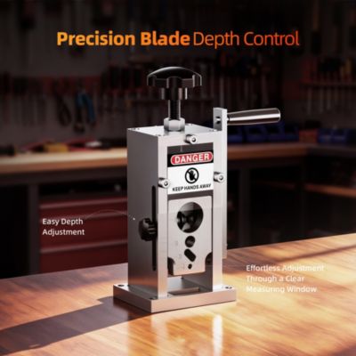 Manual Wire Stripping Machine 0.06–1.18 Inch Copper Cable Stripper with Adjustable Blade Depth and Visible Window, Hand Crank or Drill Powered