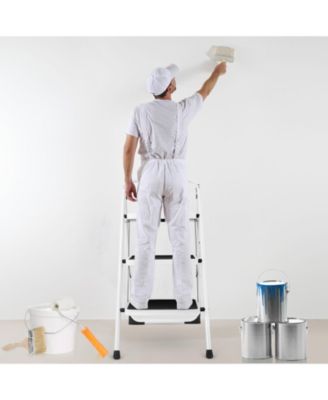 Folding 3-Step Ladder with Handgrip and Anti-Slip Platform