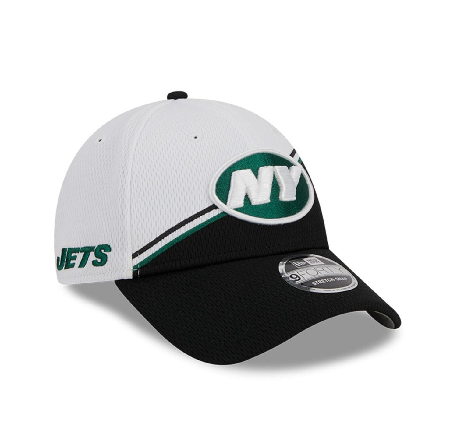 Men's White/Black New York Jets 2023 Sideline 9FORTY Adjustable Hat