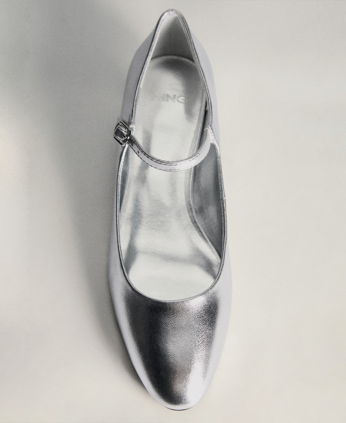 Mango Chaussures Boucle Talon Kitten Heel In Silver