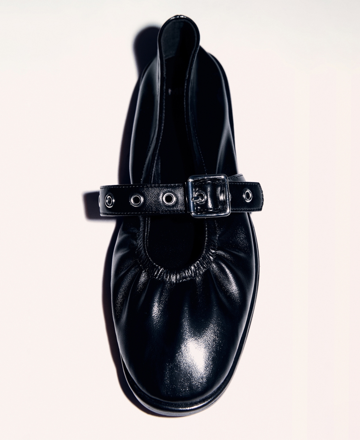 Mango Round-toe Ballerina Shoes With Buckle Gold In Gold