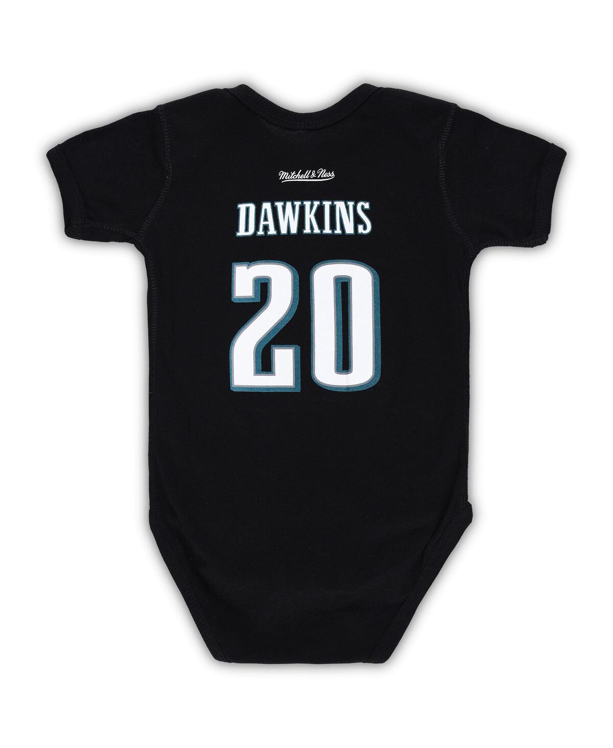 MITCHELL & NESS INFANT BRIAN DAWKINS BLACK PHILADELPHIA EAGLES MAINLINER RETIRED PLAYER NAME & NUMBER BODYSUIT 