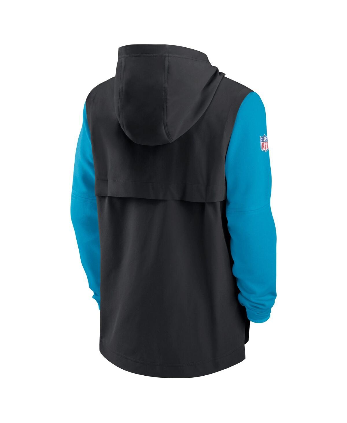 Nike Men s Black blue Carolina Panthers Sideline Player Quarter zip Hoodie ModeSens