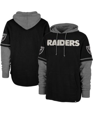 '47 Brand Men's Black Las Vegas Raiders Shortstop Pullover Hoodie - Macy's