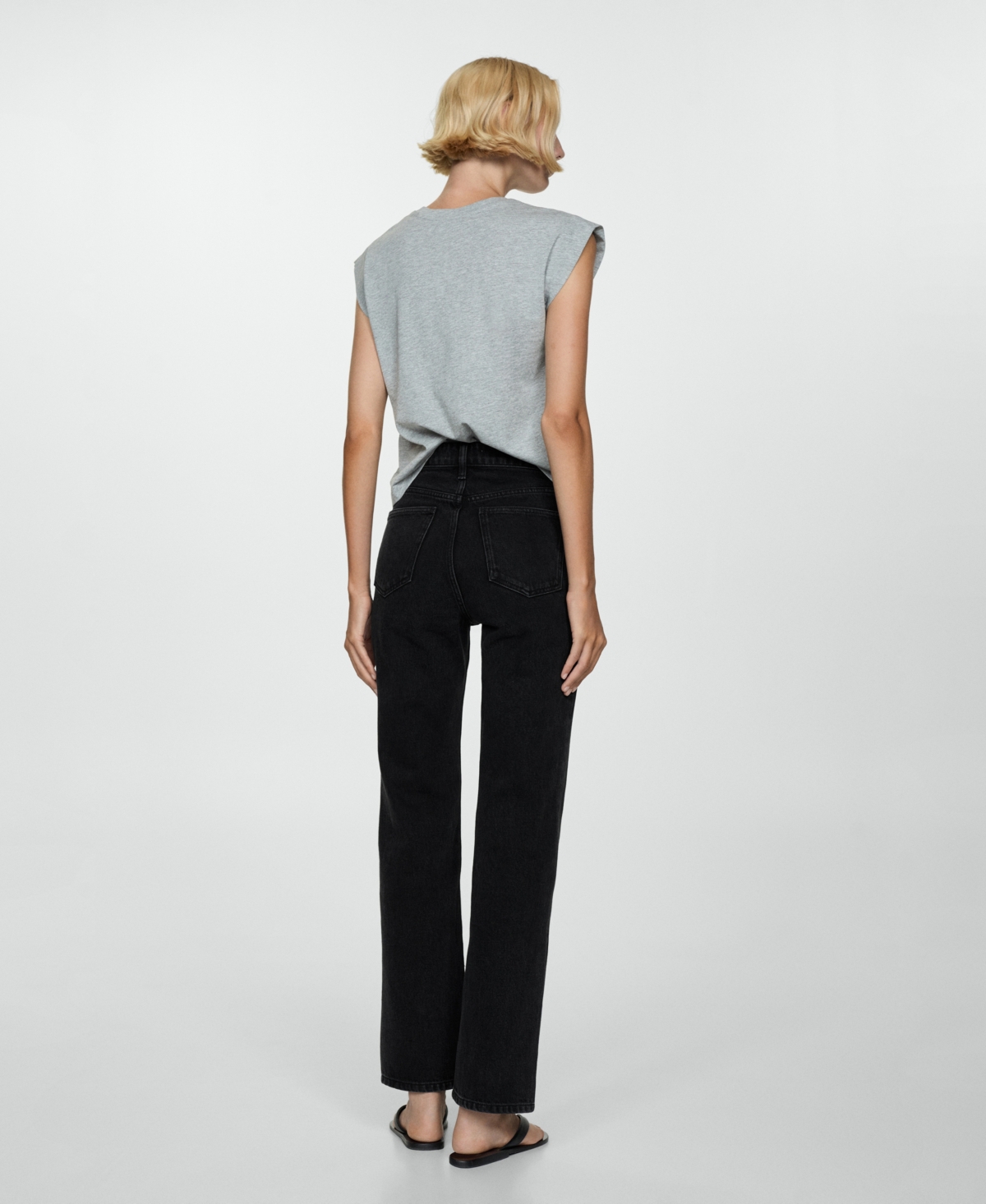 Shop Mango Women's Matilda Medium-rise Straight-fit Jeans In Black Denim