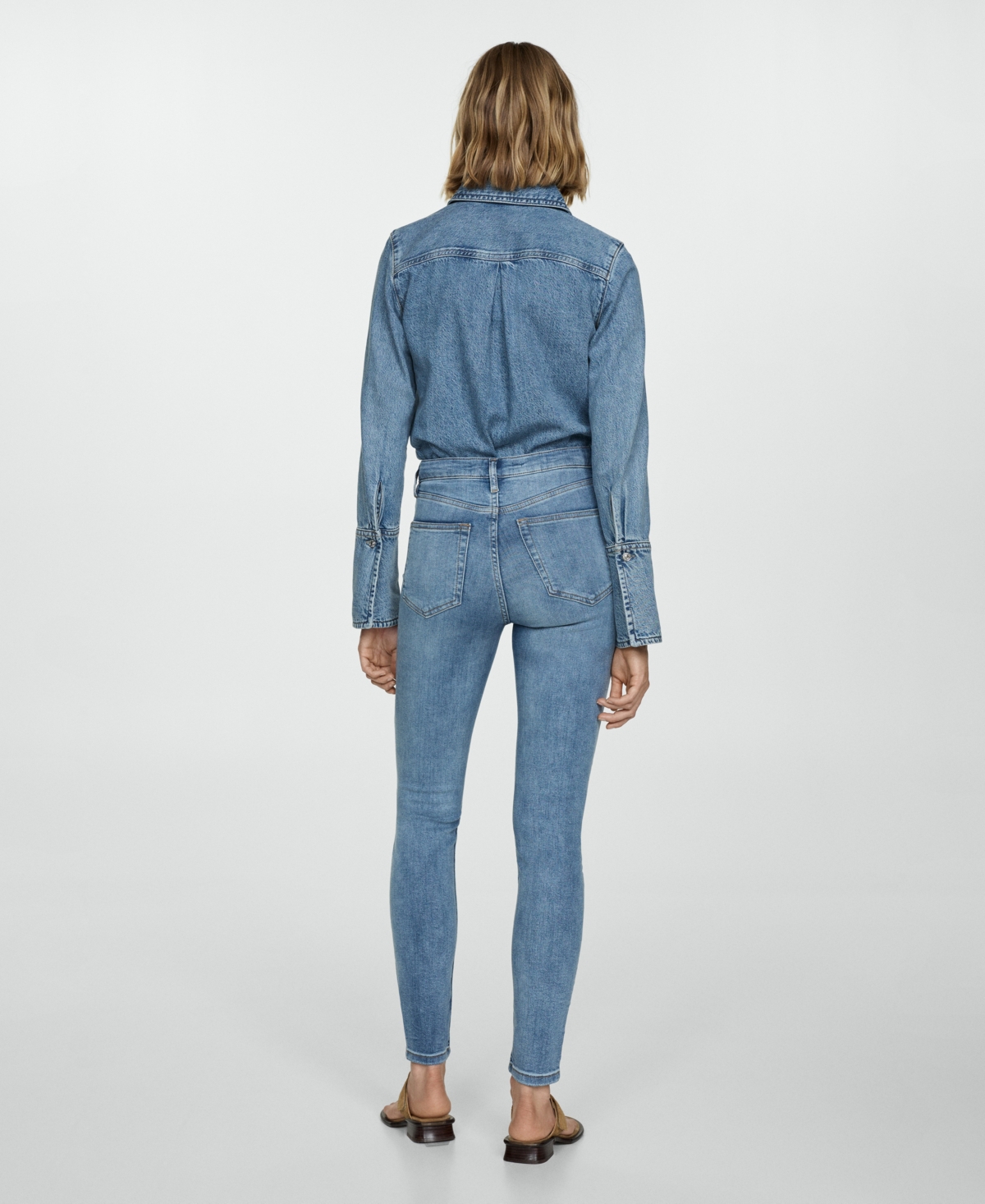 Mango Women's High-rise Skinny Jeans In Medium Blue