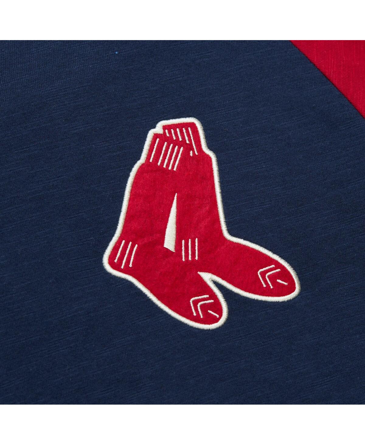 Mitchell & Ness Men's Navy Boston Red Sox Cooperstown Collection Legendary Raglan Slub Henley 3/4-sleeve T-shirt In Navy