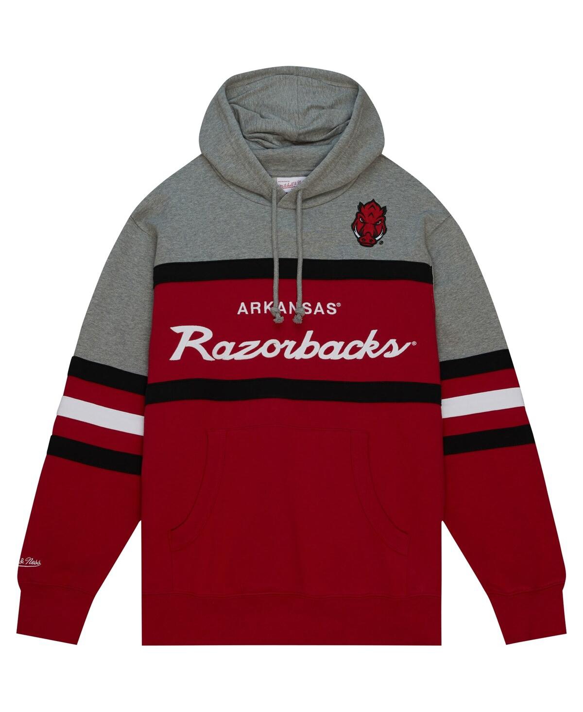 Mitchell & Ness Men's Crimson Arkansas Razorbacks Head Coach Pullover Hoodie In Crimson