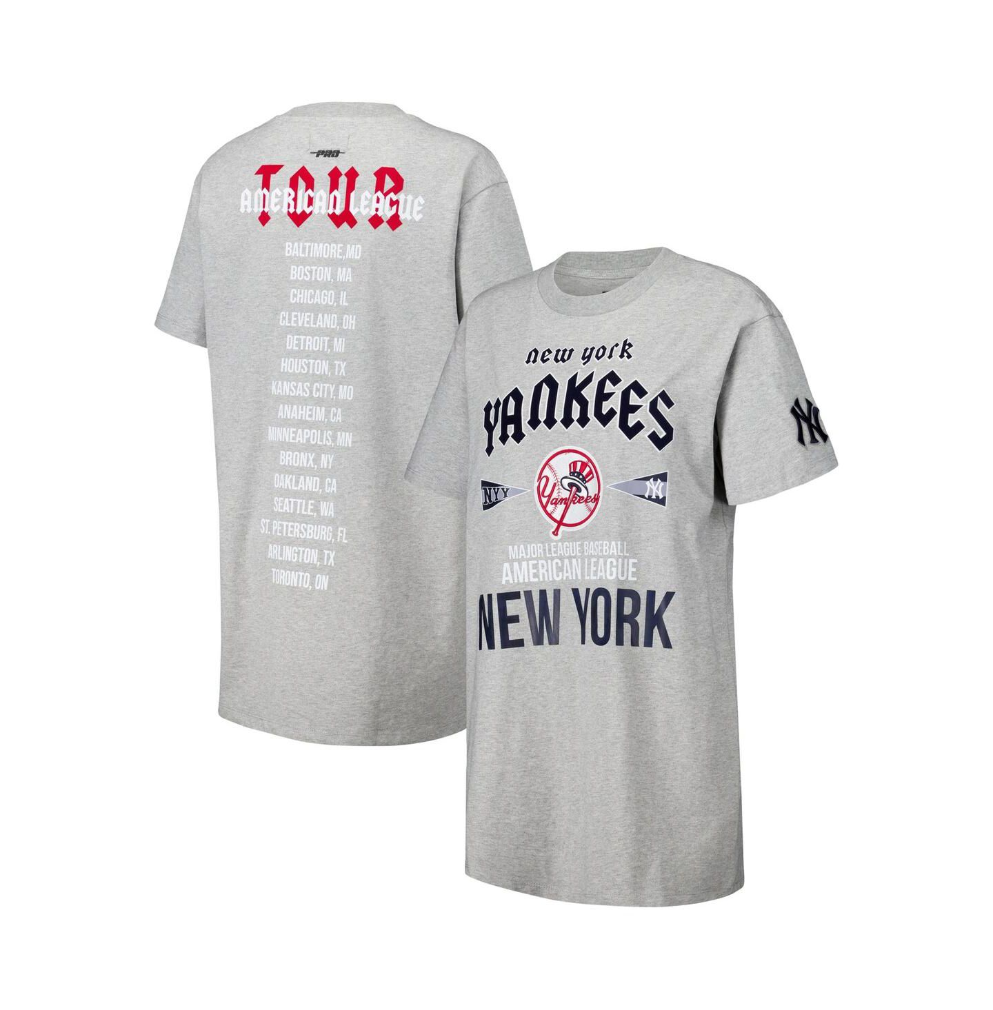 Женское платье Pro Standard Heather Gray New York Yankees Oversized City Tour T-Shirt — фото 1