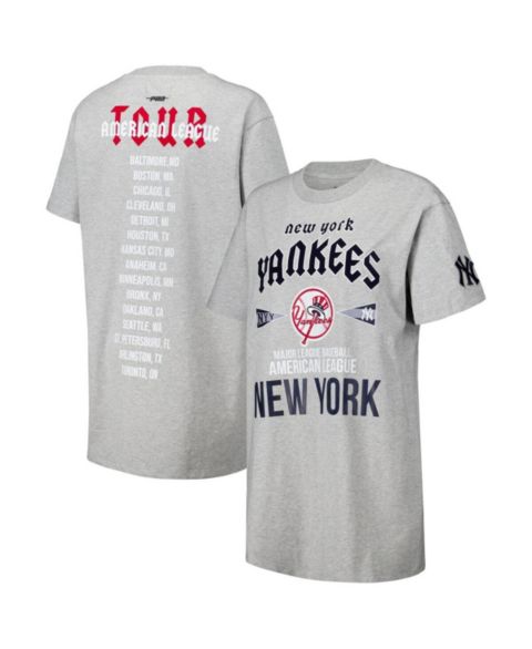 Женское платье Pro Standard Heather Gray New York Yankees Oversized City Tour T-Shirt