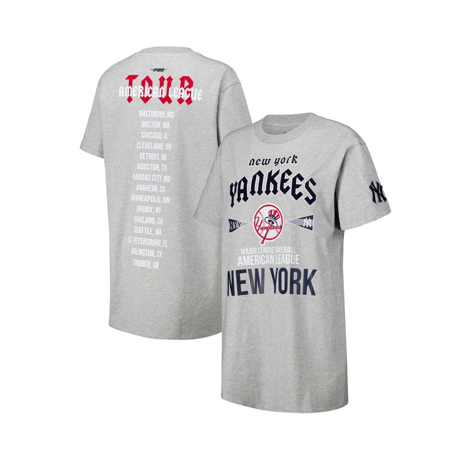Women's Heather Gray New York Yankees Oversized City Tour T-Shirt Dress