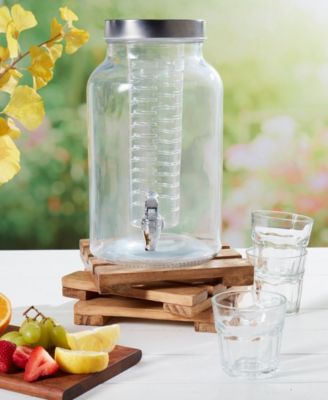1.5 Gallon Glass Drink Dispenser with Infuser and Screw-off Wide Lid