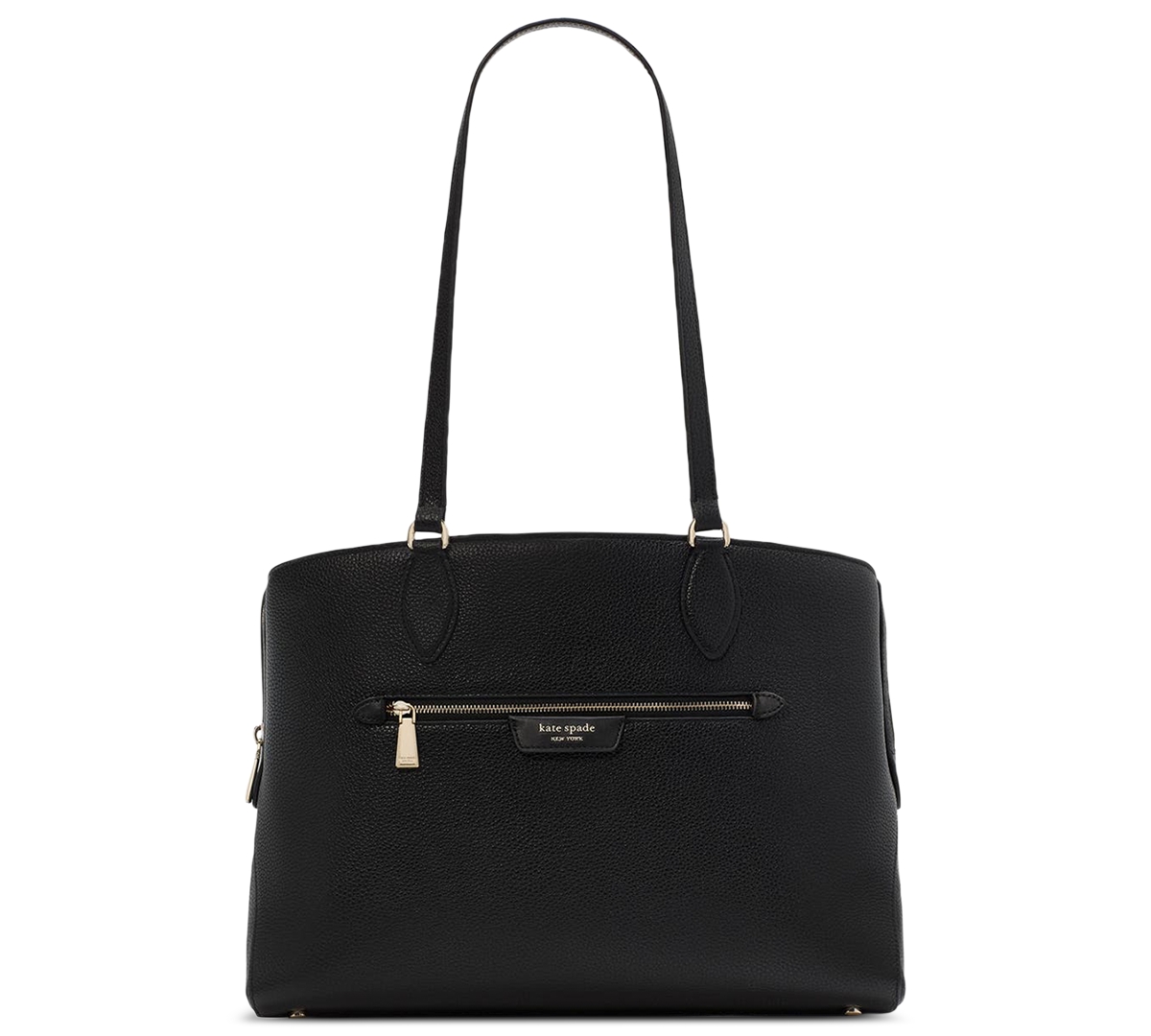 Kate Spade Hudson Pebbled Leather Work Tote In Black ModeSens