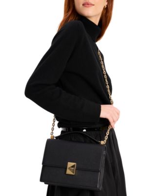Deco Small Pebbled Leather Chain Shoulder Bag