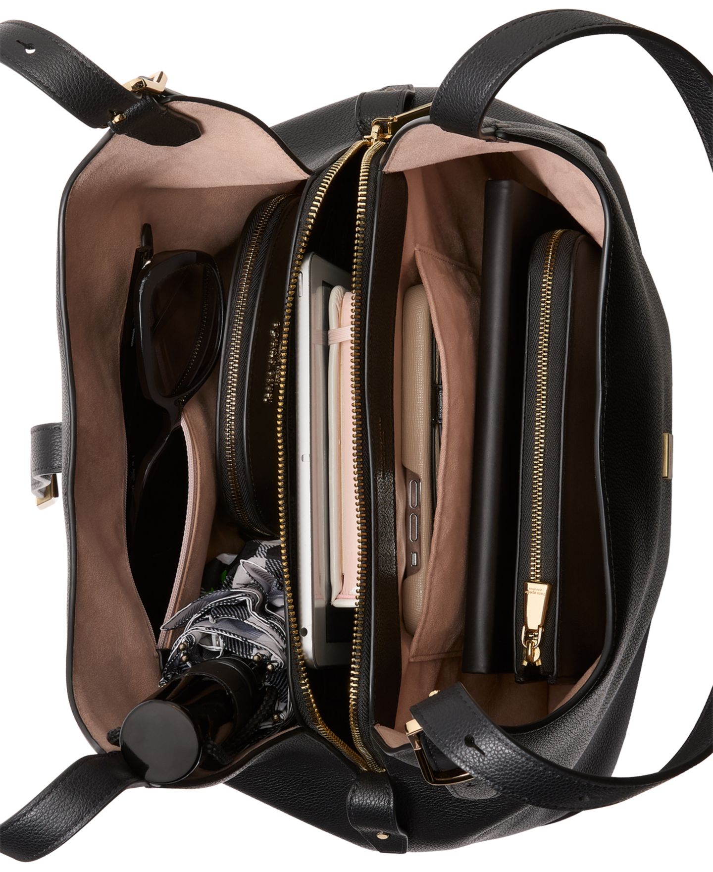 Женская сумка Kate Spade New York Deco Large Pebbled Leather, цвет: Чёрный — фото 4