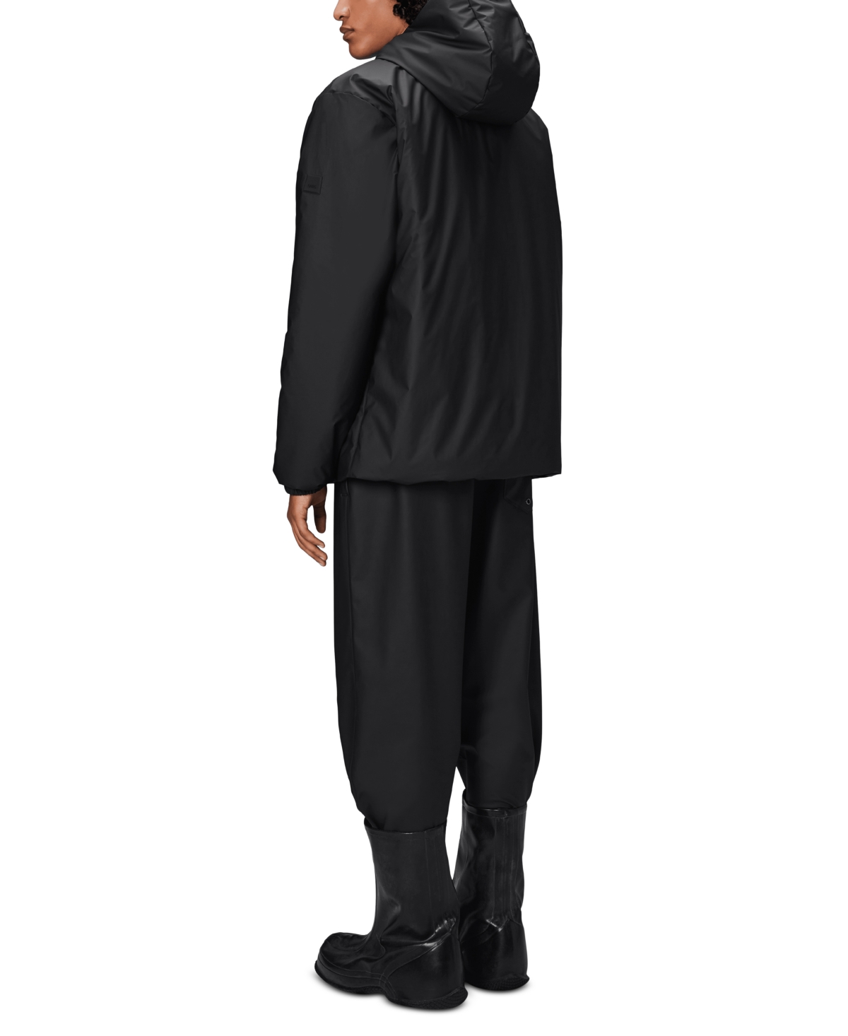 Shop Rains Men's Lohja Insulated Hooded Waterproof Jacket In Black