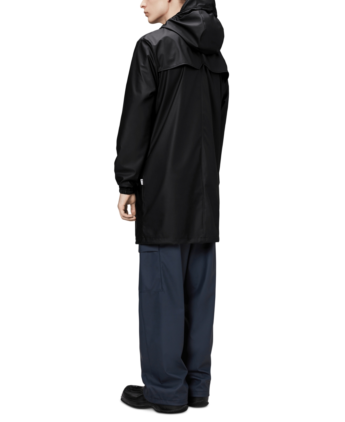 Shop Rains Men's Long Storm Breaker Hooded Full-zip Rain Jacket In Black