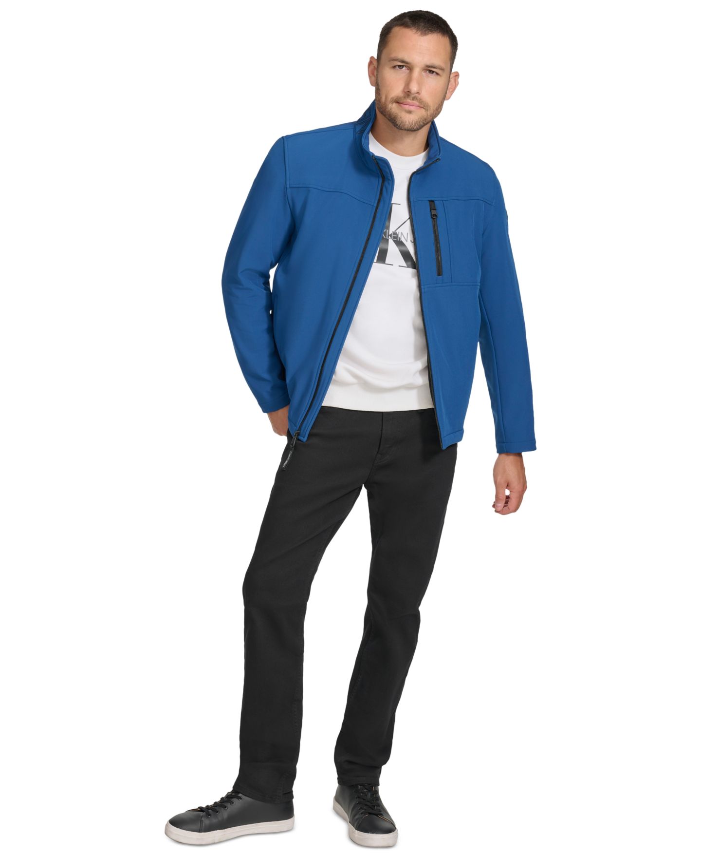 Мужская куртка Calvin Klein Infinite Stretch Soft Shell, цвет: Синий — фото 6